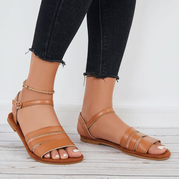 Women Flat Sandals Open Toe Ankle Strap Sandals - Image 4