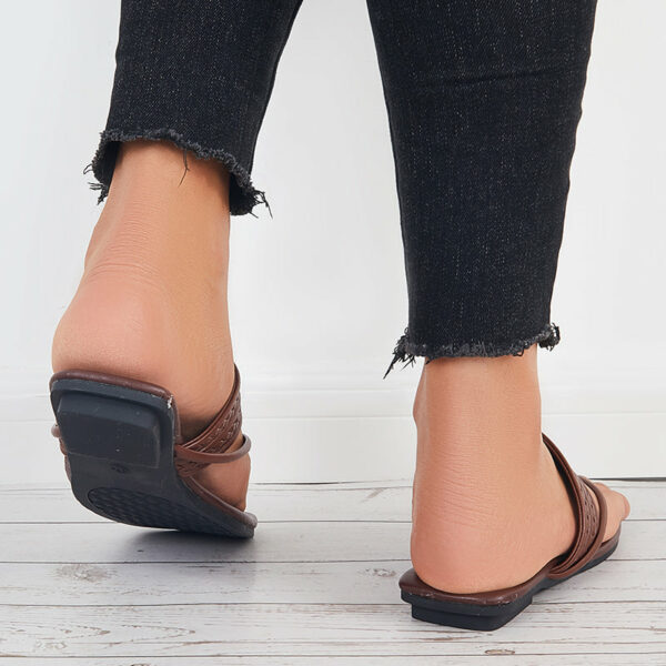 Square Toe Flip Flops Slide Thong Sandals Flat Slippers - Image 11